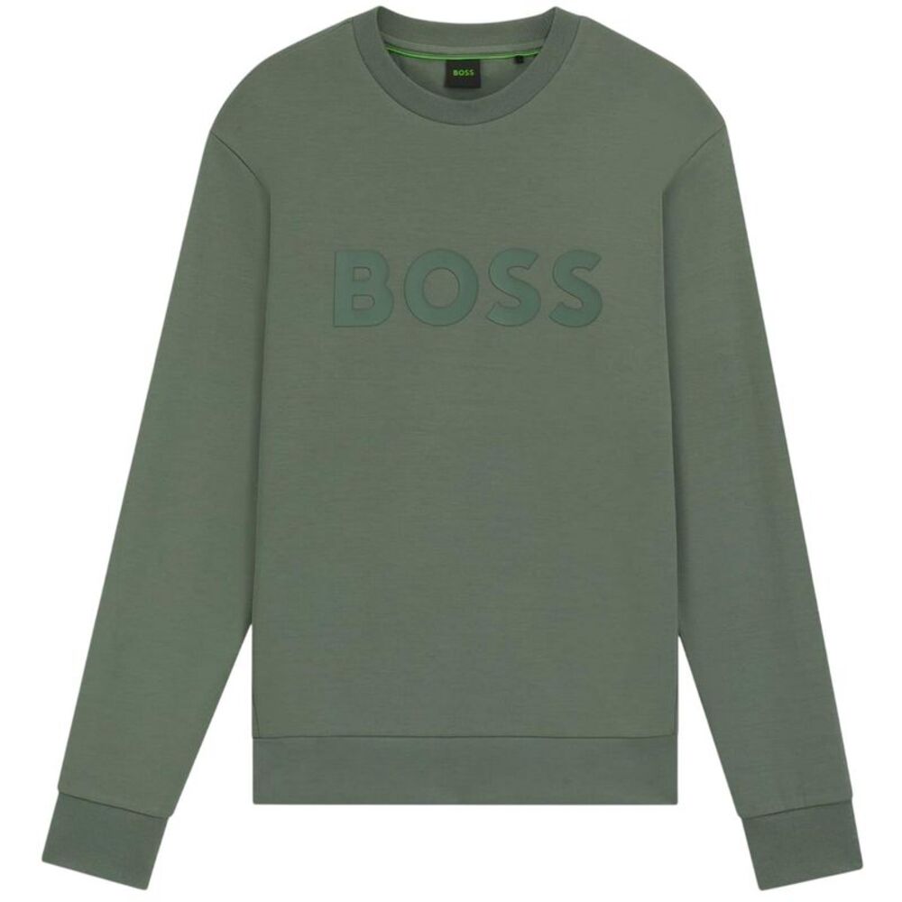 Boss Mens Salbo Cotton Sweatshirt / Green
